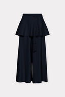 Calça de Tricô Liso Cropped Basque Removível