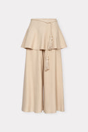 Calça de Tricô Liso Cropped Basque Removível