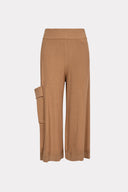 Calça Cropped Com Bolso Lateral De Tricô