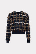 Pull de Tricô Bordado Fio de Seda