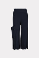 Calça Cropped Com Bolso Lateral De Tricô