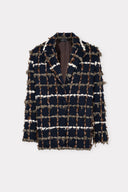 Blazer de Tricô Bordado com Fio de Seda