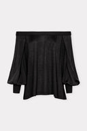 Blusa Ombro a Ombro Tricô Organza