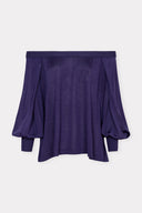 Blusa Ombro a Ombro Tricô Organza