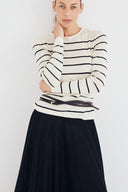 Blusa Manga Longa Tricô Listrado