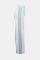 Calça De Algodão Com Tiras De Tricô