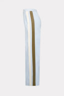 Calça De Algodão Com Tiras De Tricô