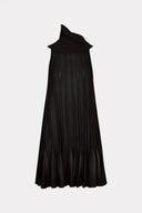 Vestido Curto De Tricô Parcial Com Gola Removível