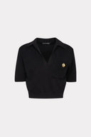 Polo Tricô Com Botão Convexo