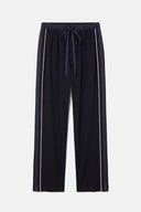 Calça em Malha de Viscose com Detalhe em Tecido Acetinado