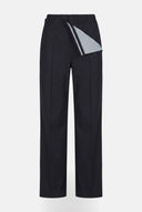Calça Reta em Algodão com Detalhe Bicolor
