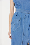 Vestido Jeans Bolso Origami