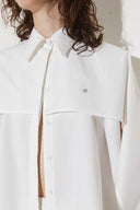 Camisa Com Manga Sobreposta De Tricoline
