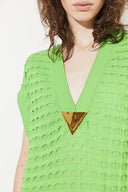 Vestido Midi De Tricô Texturizado