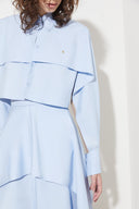 Camisa Cropped Com Manga Sobreposta De Tricoline