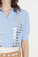 Blusa Polo Discos Metalizados