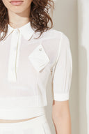 Blusa Polo Tricô Organza