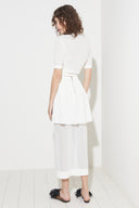 Saia Peplum Tricô Organza