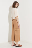 T-Shirt Cropped Intársia Geométrica Localizada