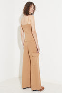 Calça Longa Com Bolso Lateral De Tricô