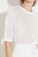 T-Shirt Modelagem Ampla Tricô Organza