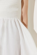 Vestido Círculo Em Algodão E Tricô