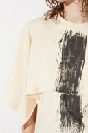 Blusa De Malha Com Estampa Manual Pincelada