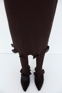 Calça Saia de Tricô Barra Curva