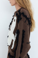 Pull em Jacquard de Tricô com Bordado Cadeiras