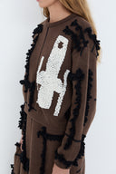 Pull em Jacquard de Tricô com Bordado Cadeiras