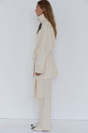 Parka de Sarja Broches Banqueta e Calça Saia de Sarja