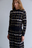 Pull de Tricô Bordado Fio de Seda