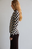 Blusa de Tricô Quadriculado Tela