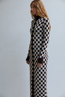 Vestido de Tricô Quadriculado Tela