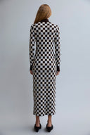 Vestido de Tricô Quadriculado Tela