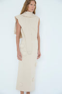 Saia Midi Tricô Neoprene Confetes
