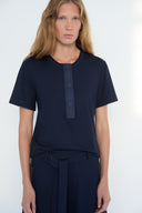 Blusa de Malha com Nylon