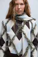 Pull em Tricô Argyle Bordado com Fio de Seda