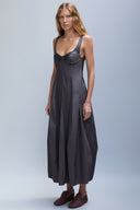 Vestido com Recortes de Couro