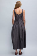 Vestido com Recortes de Couro