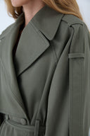 Parka de Sarja com Tricoline Pregueada