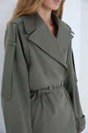 Parka de Sarja com Tricoline Pregueada
