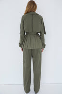 Parka de Sarja com Tricoline Pregueada