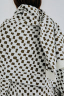 Cachecol Em Tricô Jacquard Quadriculado