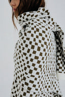 Cachecol Em Tricô Jacquard Quadriculado