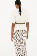 Saia Midi Em Tricô Jacquard Quadriculado