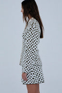 Minissaia Em Tricô Jacquard Quadriculado