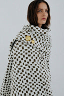 Cachecol Em Tricô Jacquard Quadriculado