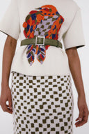 T-Shirt Tricô Jacquard Pássaro
