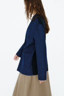 Blazer Jeans Com Tricô